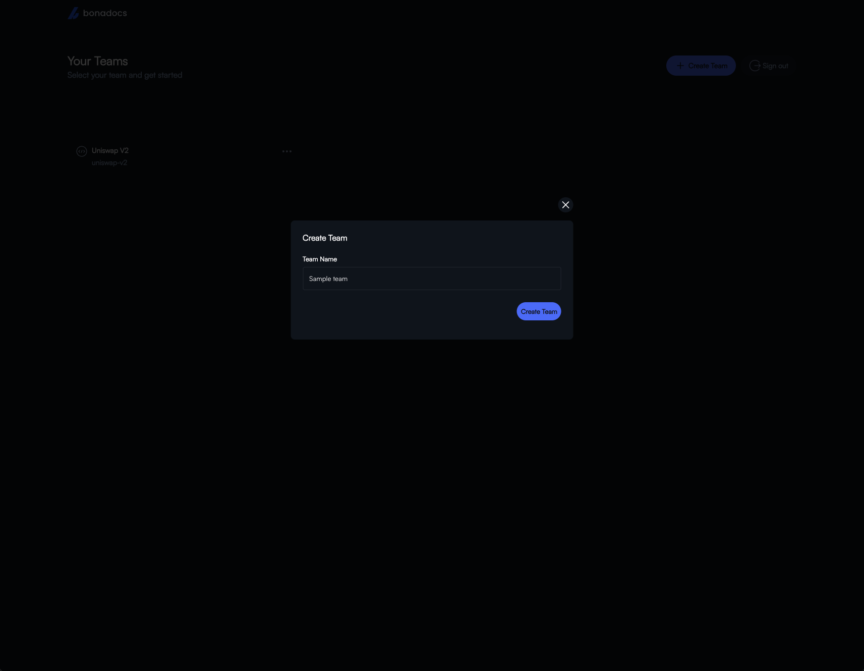 Team page