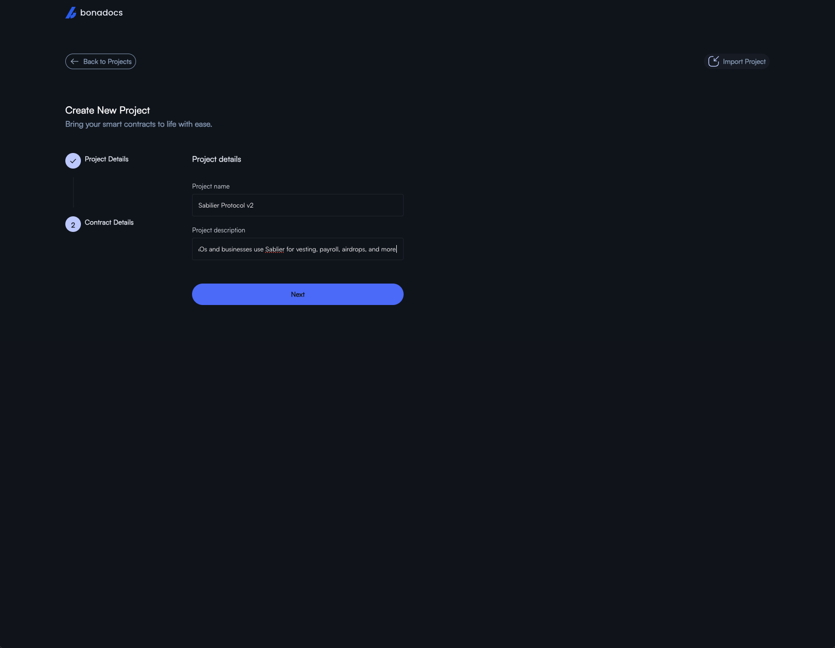 Create project