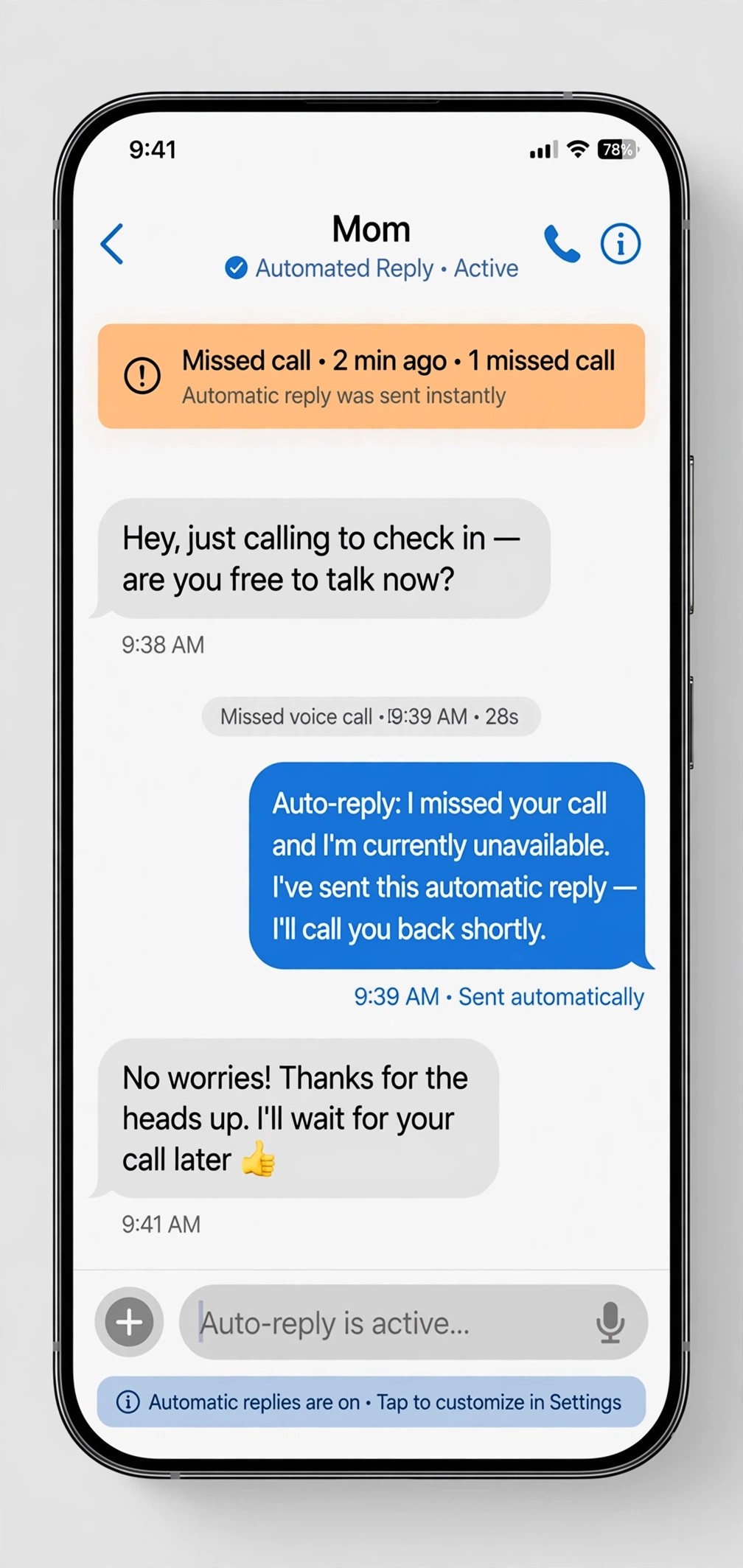 Missed Call Textback