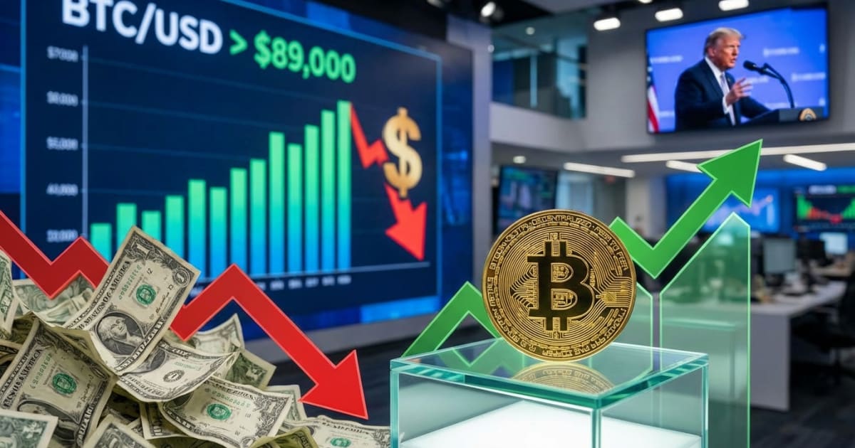Bitcoin Supera US$ 89.000: Dólar Cai Após Fala de Trump