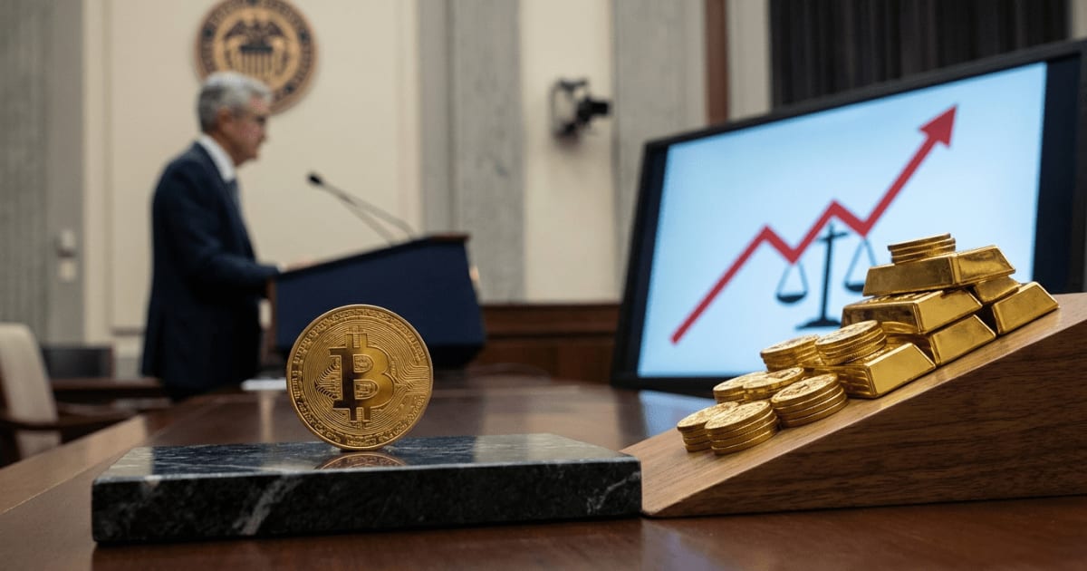 Bitcoin Estável Enquanto Ouro Dispara Após Falas de Powell