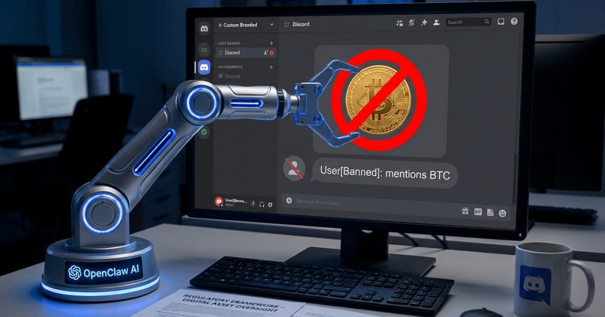Regulação Cripto: IA OpenClaw Restringe Menções no Discord