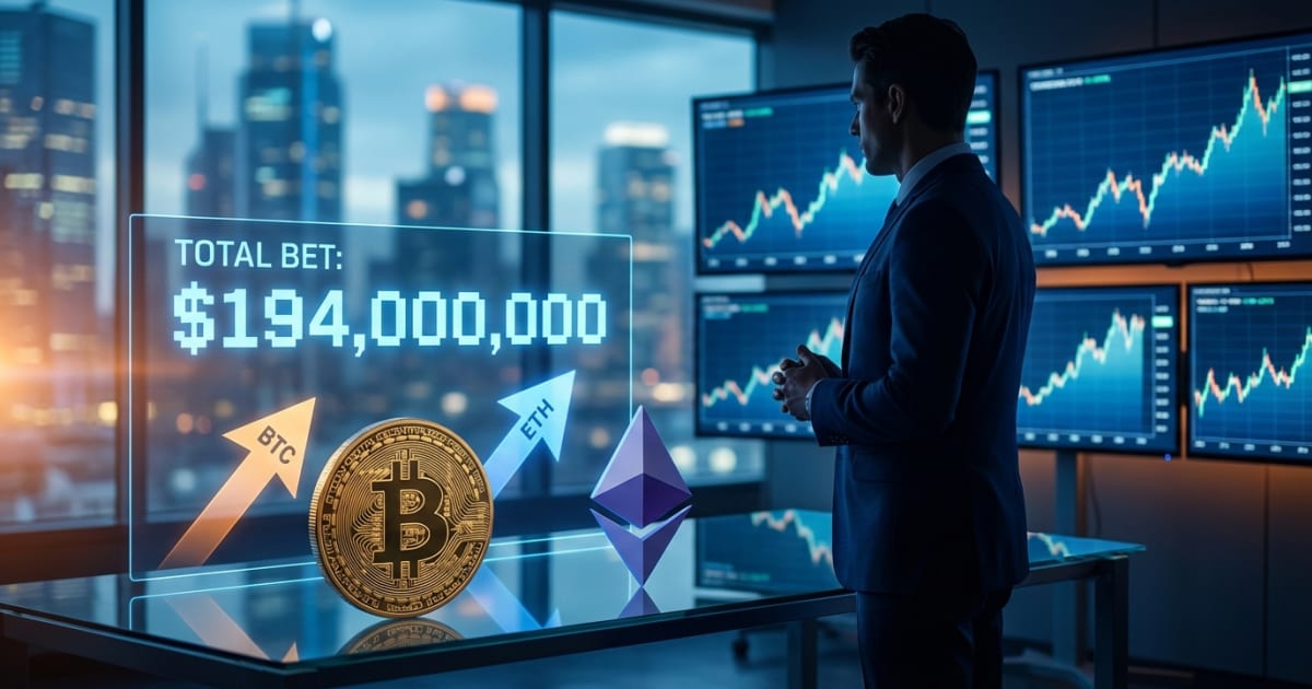 Ethereum e Bitcoin: Trader Aposta US$194 Milhões na Alta