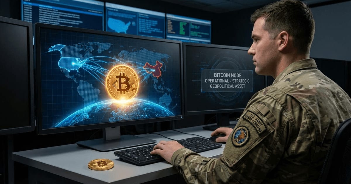 Exército dos EUA Opera Nó de Bitcoin para Estratégia Geopolítica