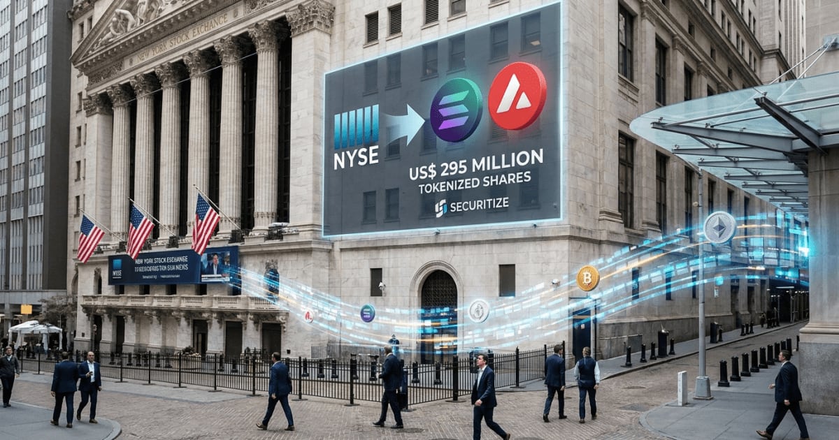 Securitize Tokeniza US$ 295M: Altcoins Solana e Avalanche na NYSE
