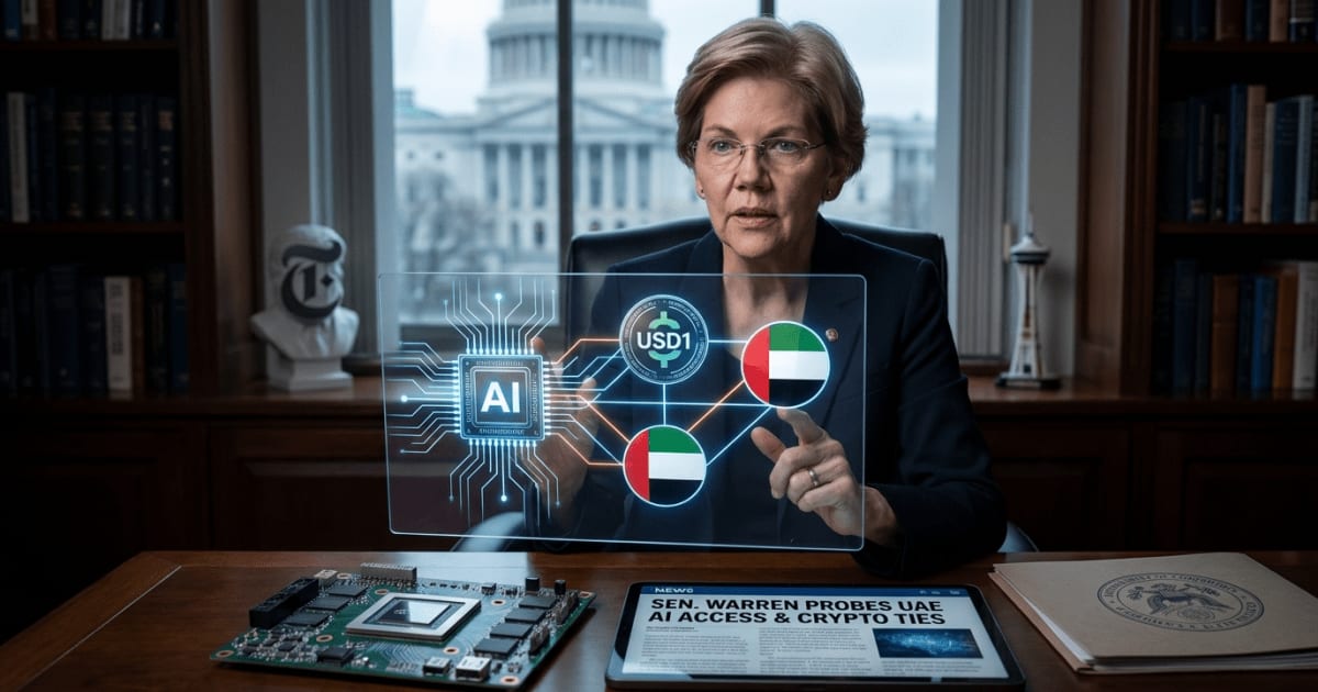 Regulação: Warren Questiona Chips de IA e Cripto da Família Trump