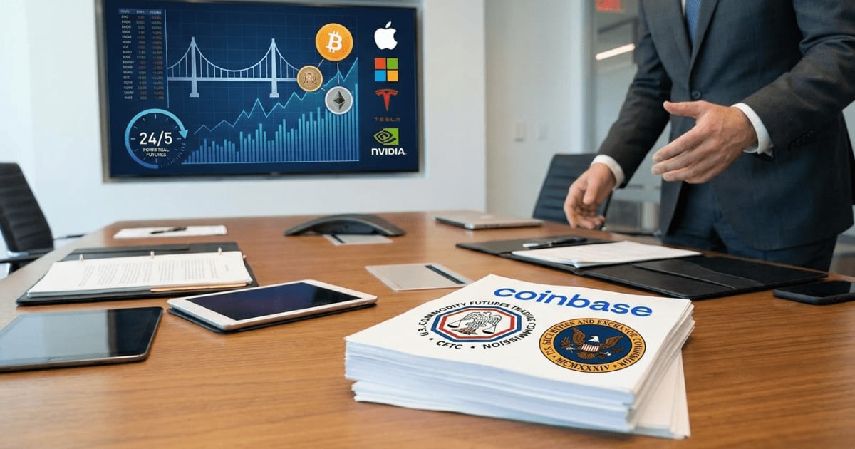 Regulação: Coinbase Busca Aprovação para Futuros Perpétuos de Ações nos EUA
