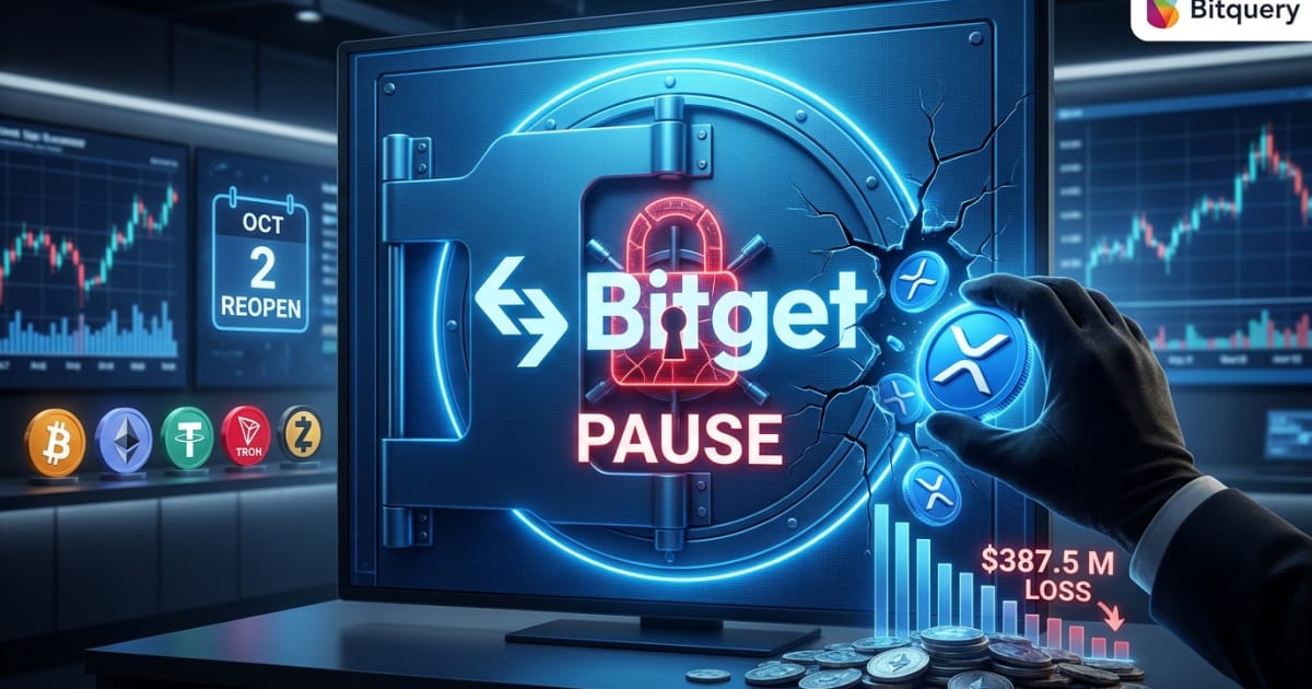 Ilustração editorial sobre altcoins: Bitget Congela Saques de XRP Após Movimentação de Altcoins Roubadas