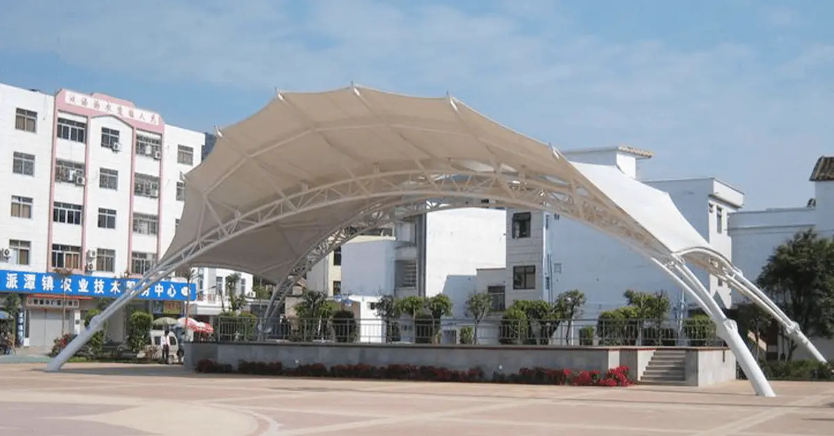 Proses Konstruksi Atap Membrane oleh CV Sumber Kanopi di Tangerang Selatan