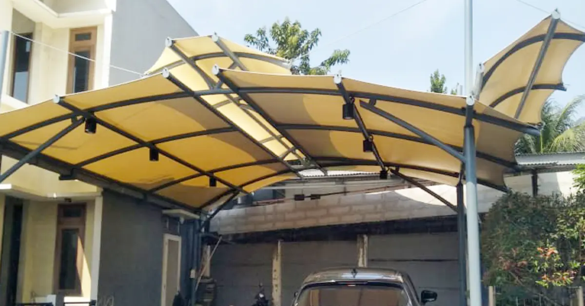 Proyek kanopi membrane rumah mewah carport di Sentul City