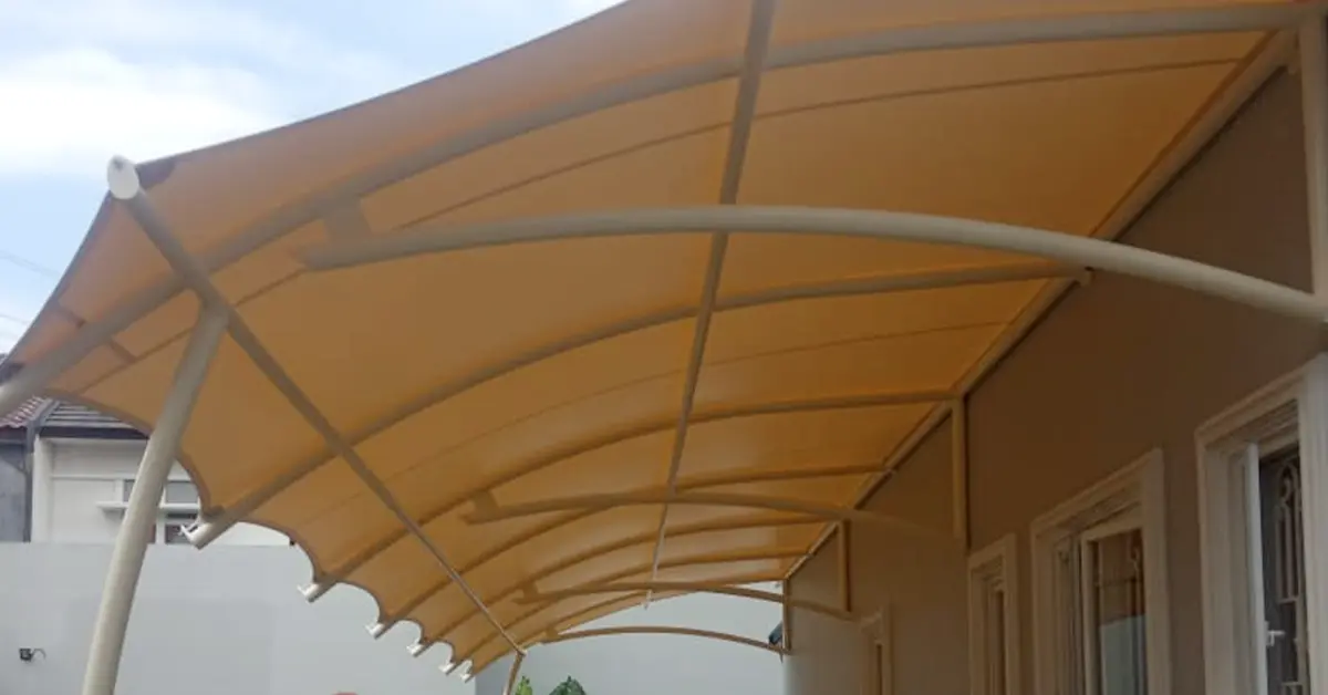 Proyek membrane koridor restoran dan kafe outdoor di Bogor Nirwana Residence