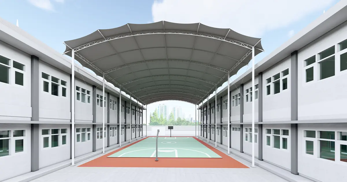 Proyek konstruksi kanopi membrane tensile Jawa Tengah - CV Sumber Kanopi