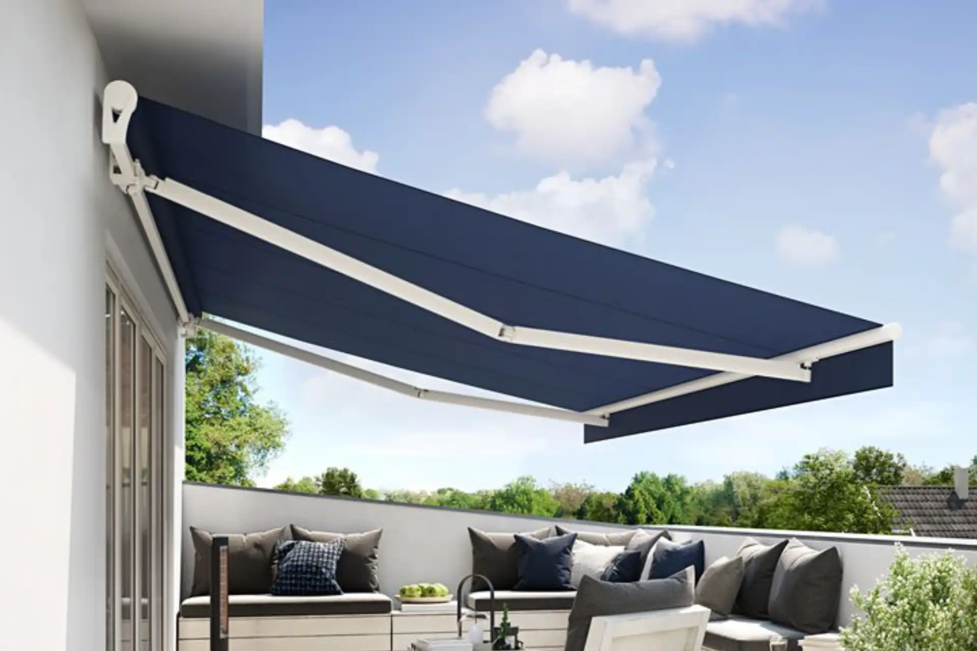 Awning gulung otomatis modern dengan remote control