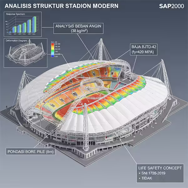 Analisis Beban Angin Struktur Membran CV Sumber Kanopi
