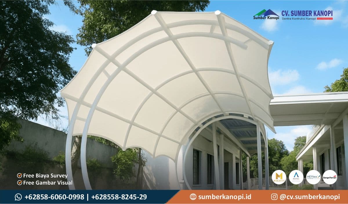 Detail Rangka Baja Sambungan dan Harga Kanopi Membrane Per Meter Persegi