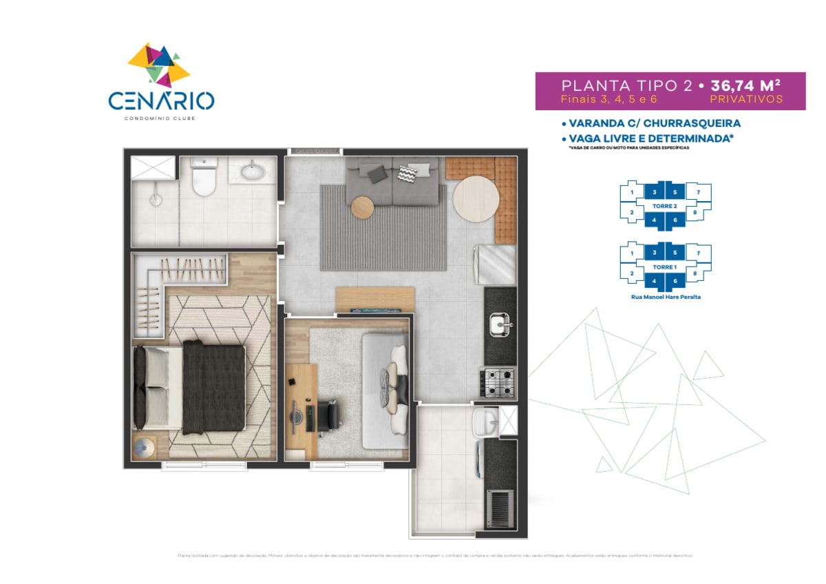 Cenário Condomínio Clube — 3 Dorms 51m² | Vila Ayrosa, Osasco — apartamento em Vila Ayrosa