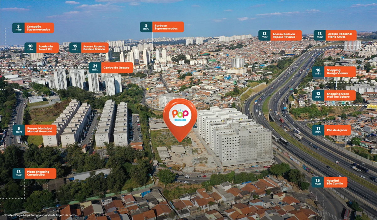 POP Osasco — 2 Dorms 36m² com Vaga | Metalúrgicos, Osasco — apartamento em Metalúrgicos