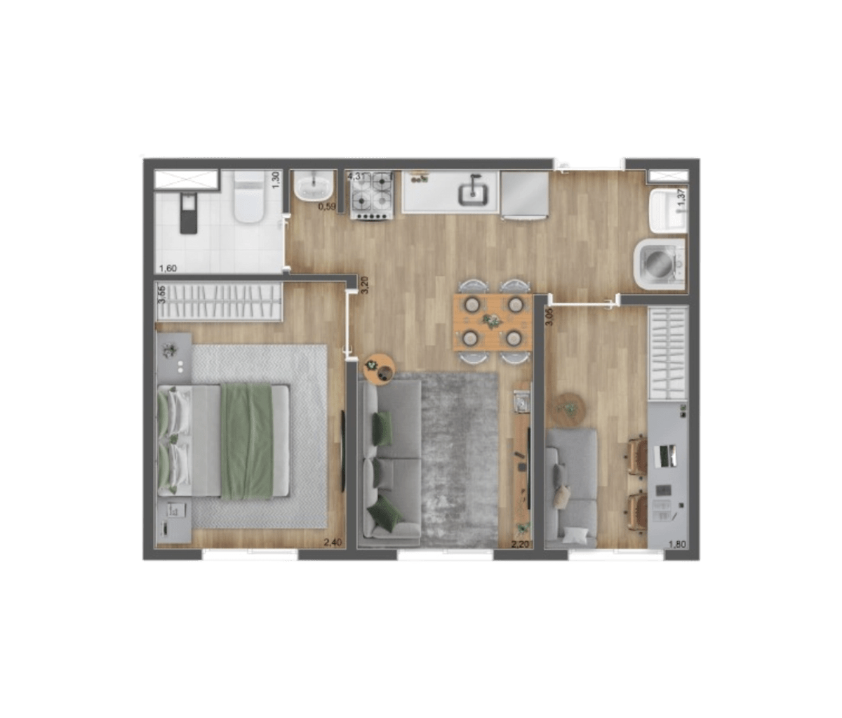POP Osasco — 2 Dorms 36m² com Vaga | Metalúrgicos, Osasco — apartamento em Metalúrgicos