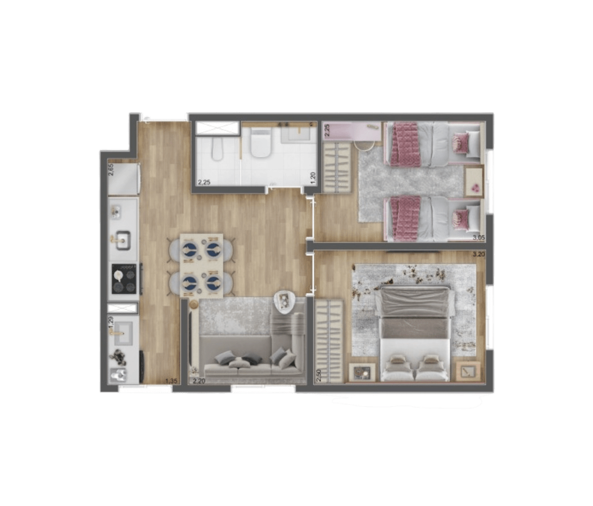 POP Osasco — 2 Dorms 36m² sem Vaga | Metalúrgicos, Osasco — apartamento em Metalúrgicos