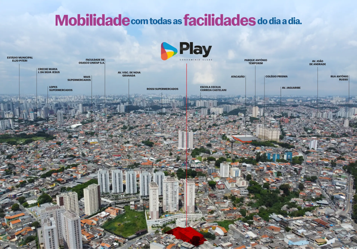 Play Condomínio Clube — 2 Dorms 40m² | Jardim Roberto, Osasco — apartamento em Jardim Roberto