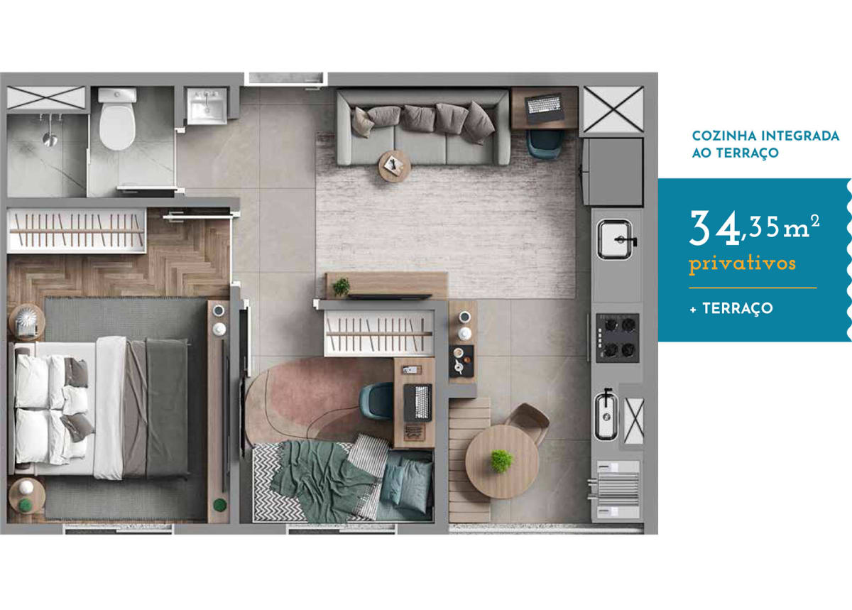 Ocean Park Condomínio Clube — 2 Dorms, 34m² — apartamento em Padroeira