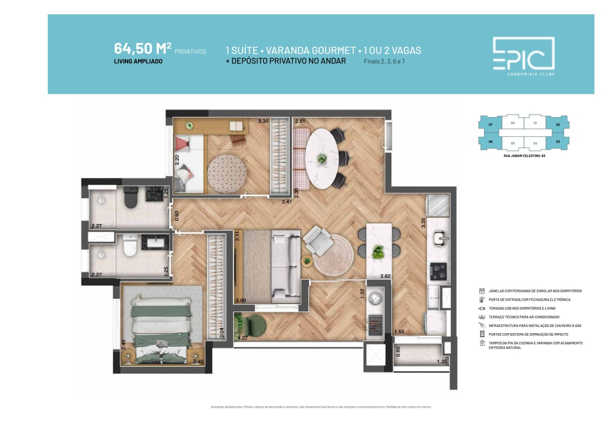 Epic Condomínio Clube — 3 Dorms 65m² | Pres. Altino, Osasco — apartamento em Presidente Altino