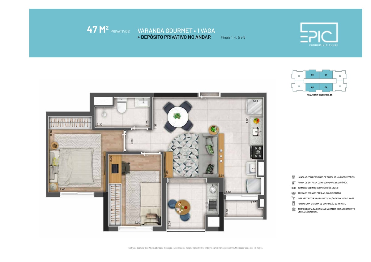 Epic Condomínio Clube — 3 Dorms 65m² | Pres. Altino, Osasco — apartamento em Presidente Altino