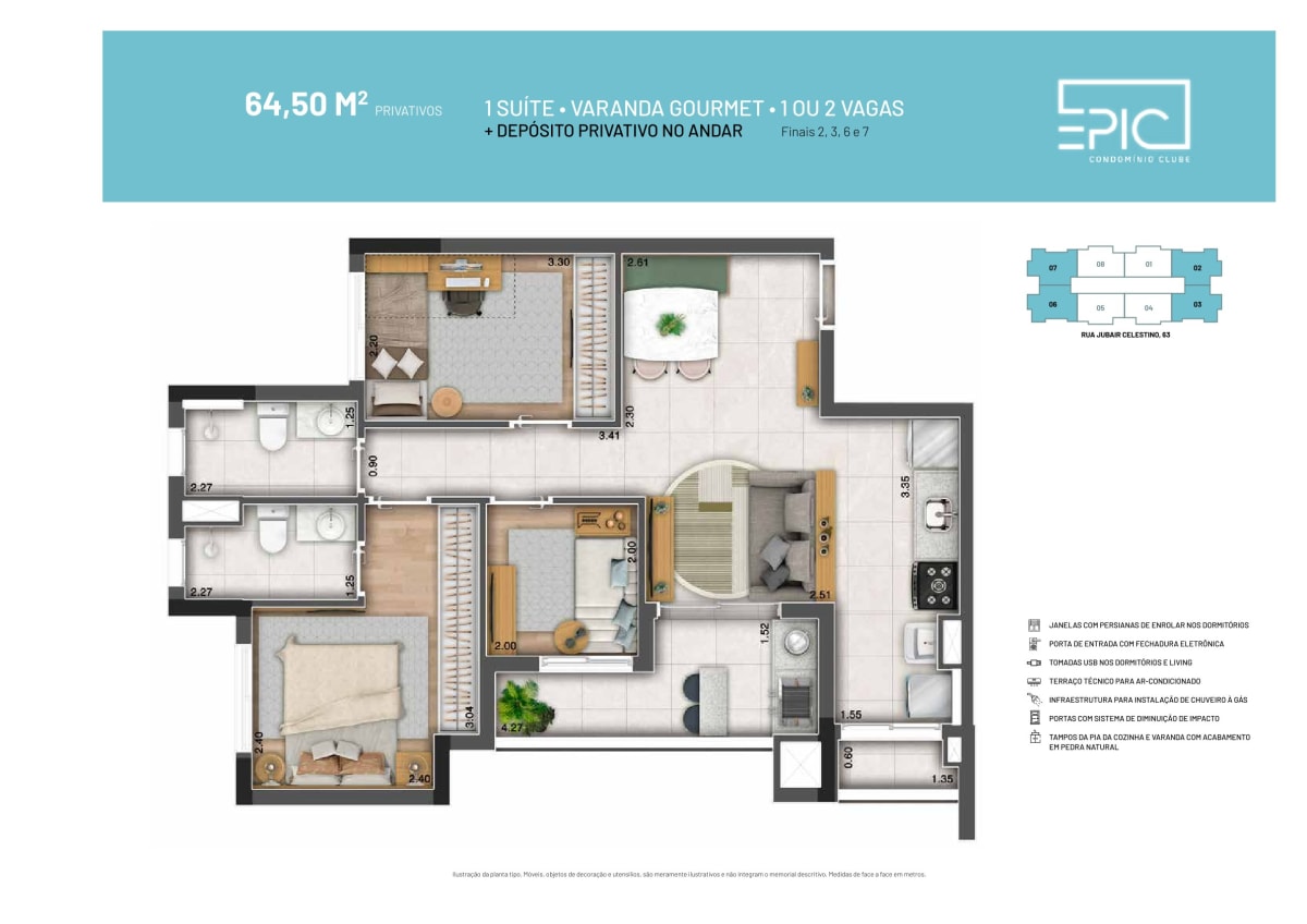 Epic Condomínio Clube — 3 Dorms 65m² | Pres. Altino, Osasco — apartamento em Presidente Altino