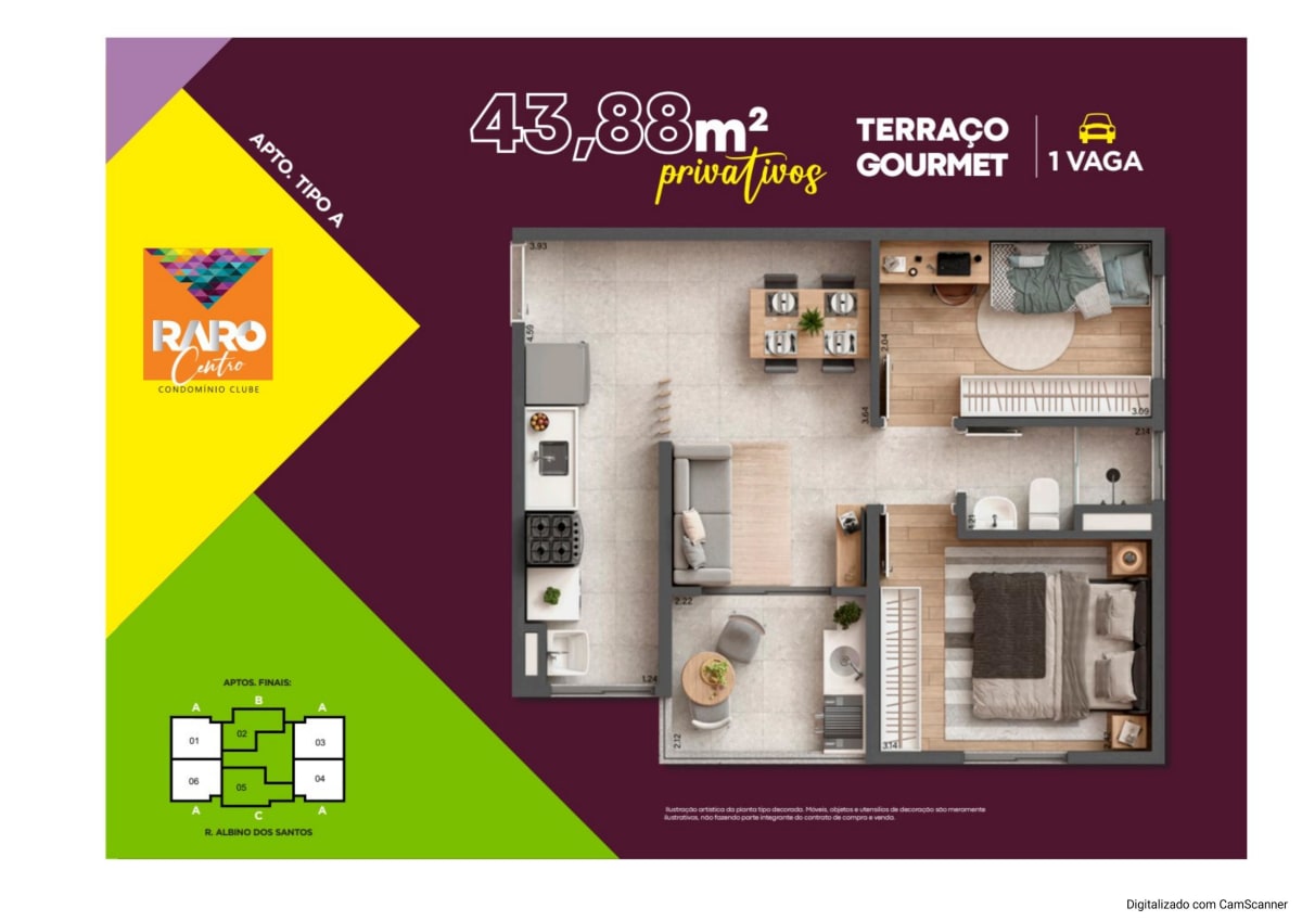 Raro Centro — 2 Dorms 43m² | Centro, Osasco — apartamento em Centro
