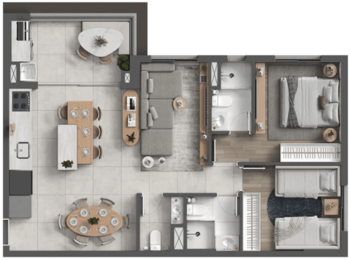 Beyond Residence Alphaville - 1,2 e 3 Dorms - Lazer completo no rooftop 32º andar — apartamento em Alphaville