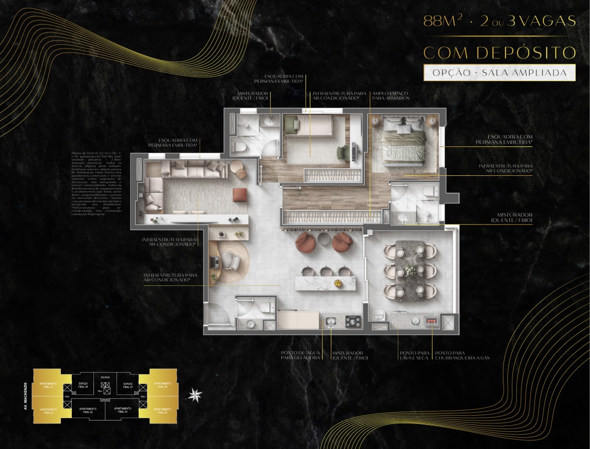 Symmetry Residence — 3 Dorms com Suíte e Depósito | Jubran, Barueri — apartamento em Centro Comercial Jubran