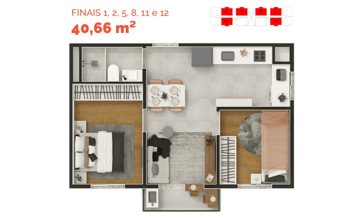 Lumini Clube Residencial 1 — 2 Dorms 40m² | Vila Sul Americana, Carapicuíba — apartamento em Vila Sul Americana