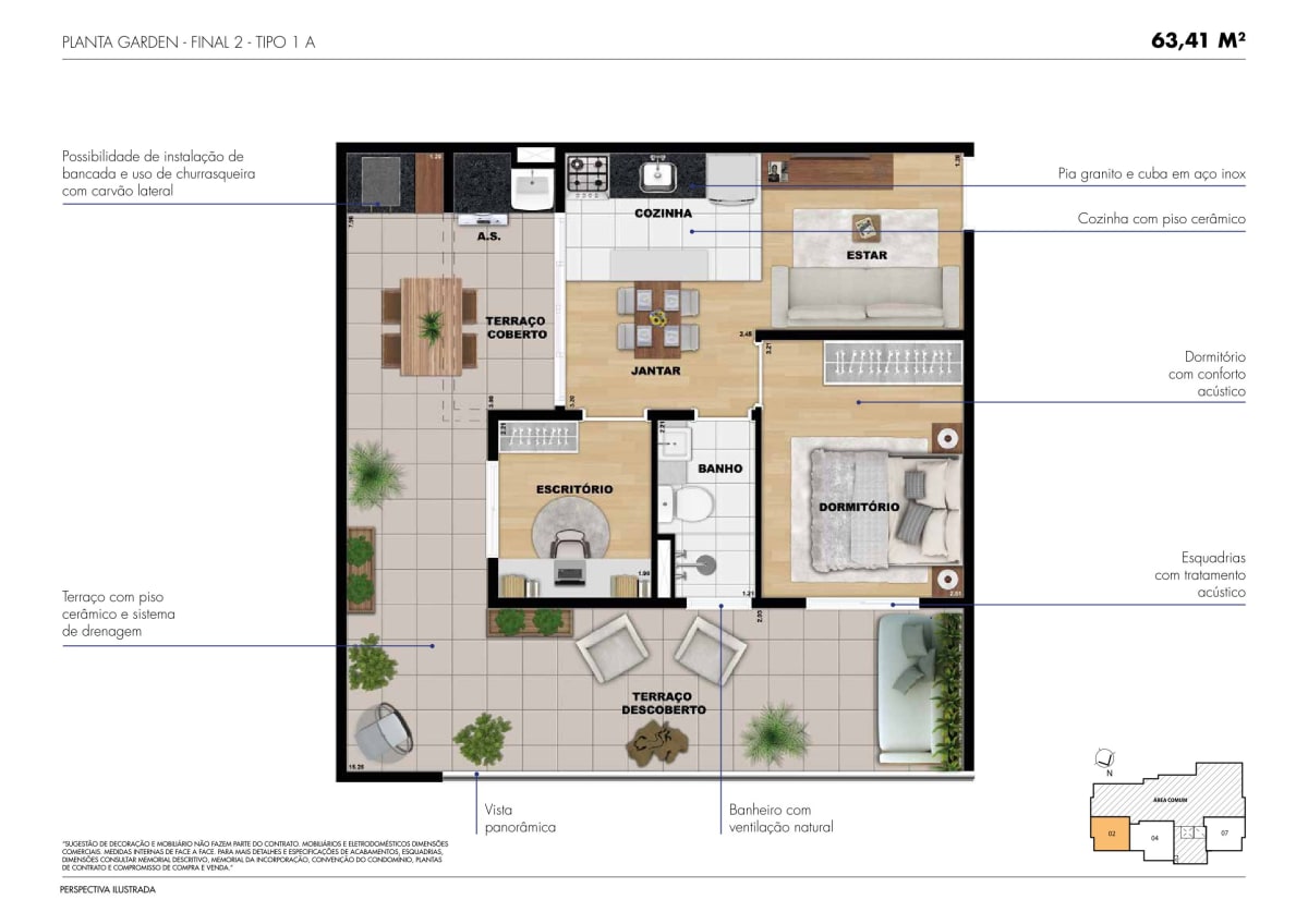 ARBORETTO RESIDENCIAL - 1 Dorm - JARDIM DAS FLORES, OSASCO — apartamento em Jardim das Flores