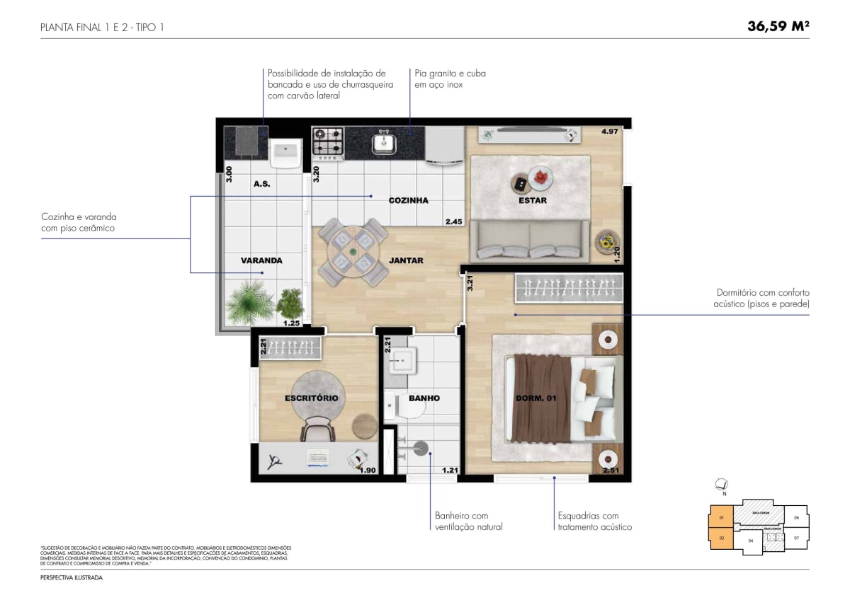 ARBORETTO RESIDENCIAL - 1 Dorm - JARDIM DAS FLORES, OSASCO — apartamento em Jardim das Flores