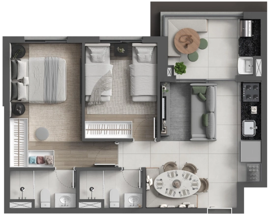 Beyond Residence Alphaville - 1,2 e 3 Dorms - Lazer completo no rooftop 32º andar – foto 24 de 27