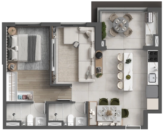 Beyond Residence Alphaville - 1,2 e 3 Dorms - Lazer completo no rooftop 32º andar – foto 25 de 27