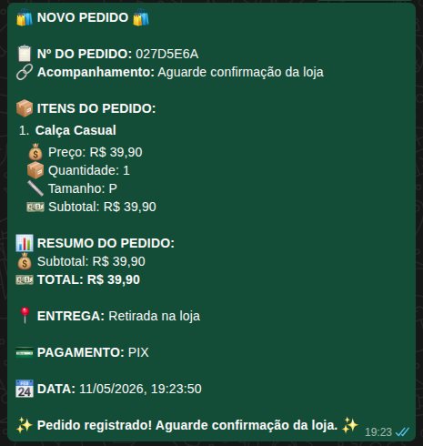 Pedido no WhatsApp