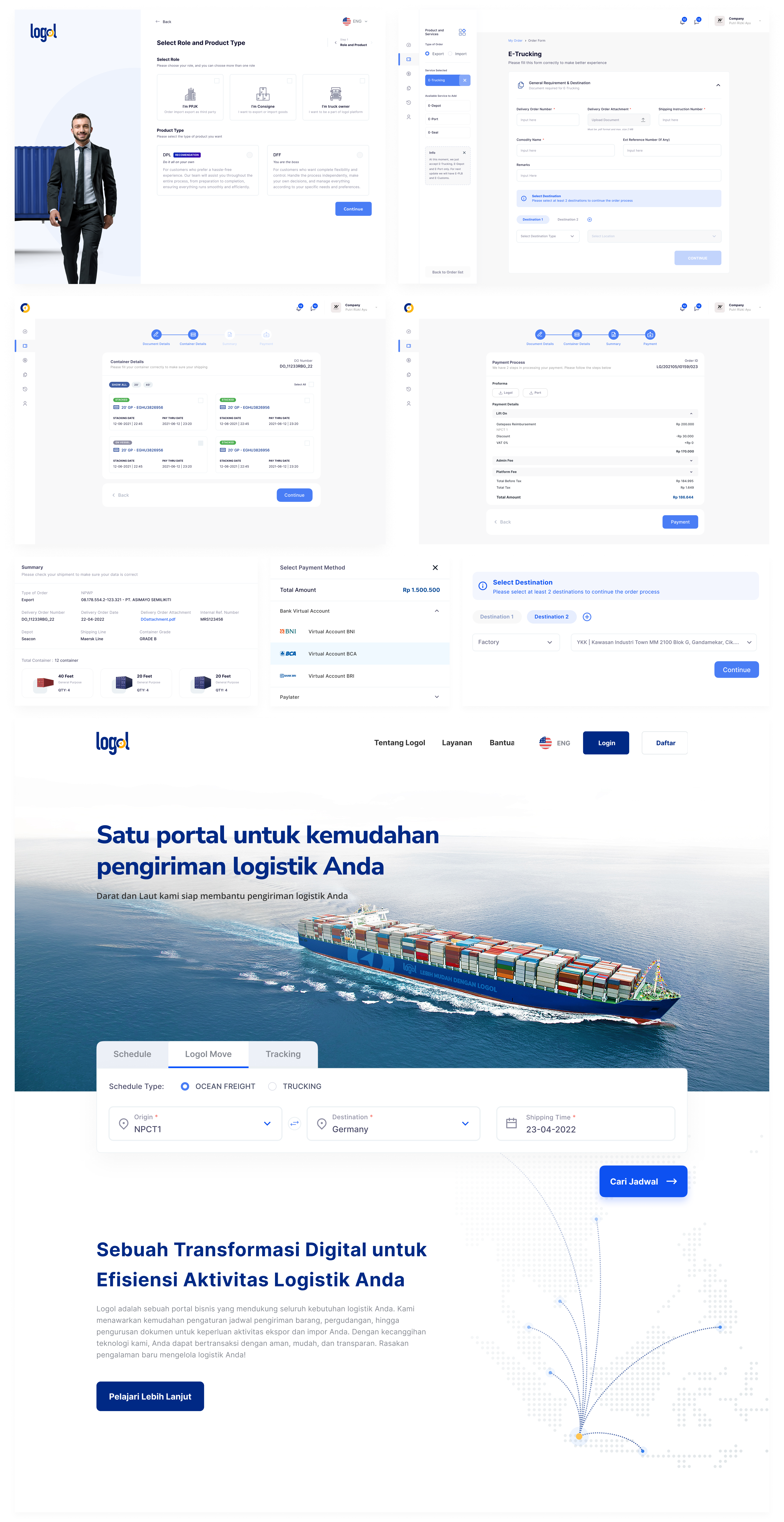 Logistics SaaS Platform project screens