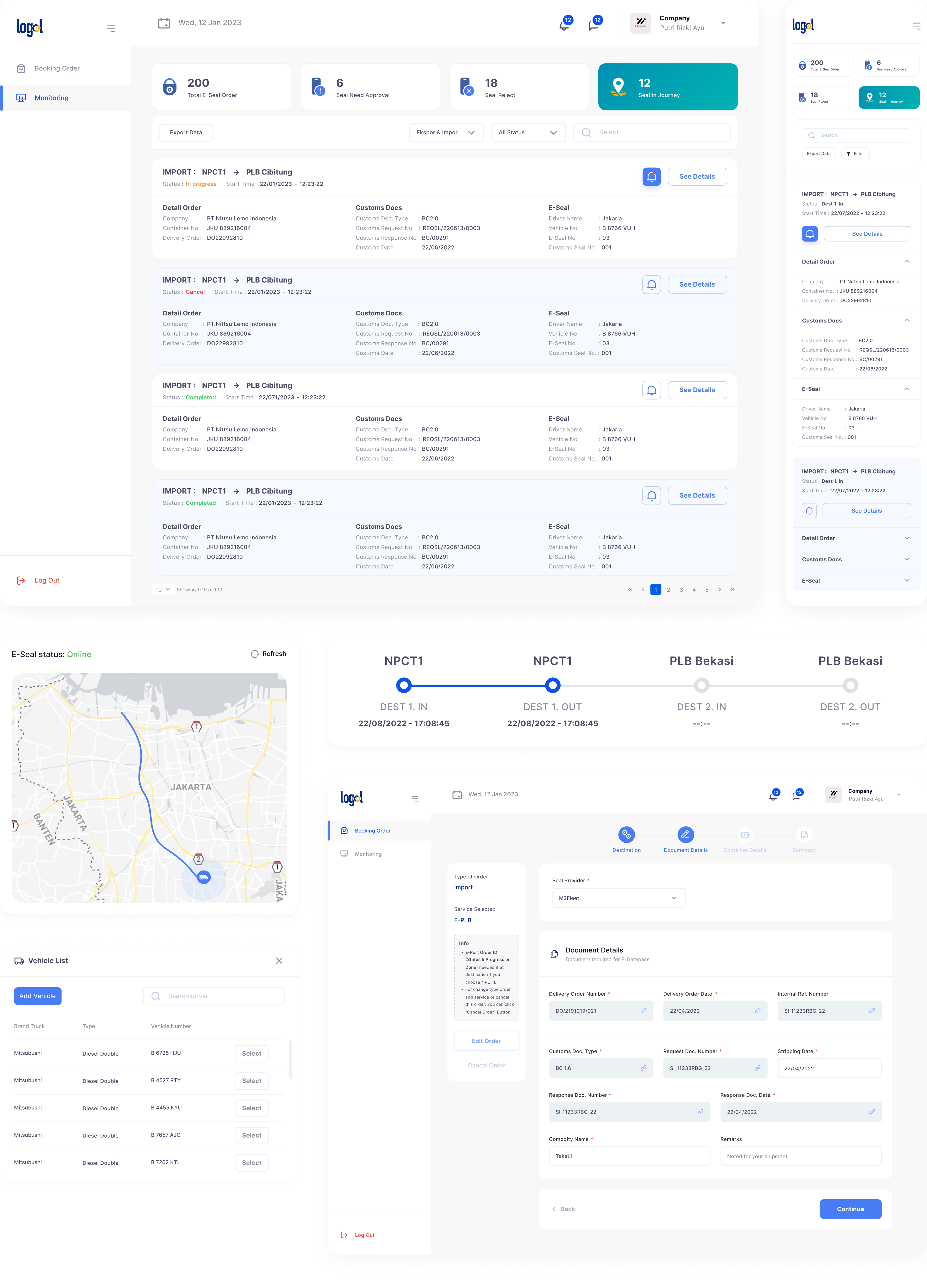 PLB Management System project screens