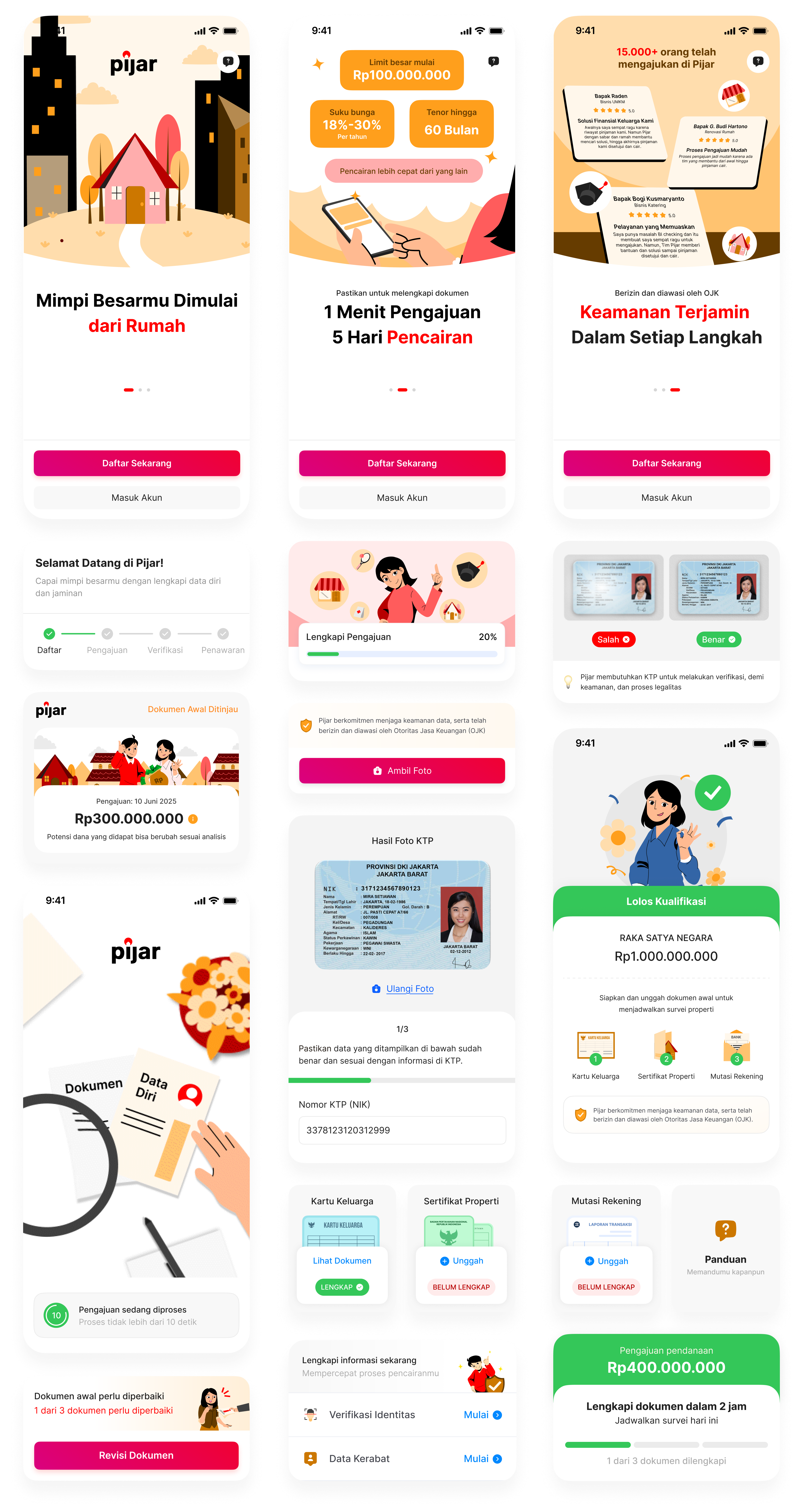 Prequalification Submission project screens