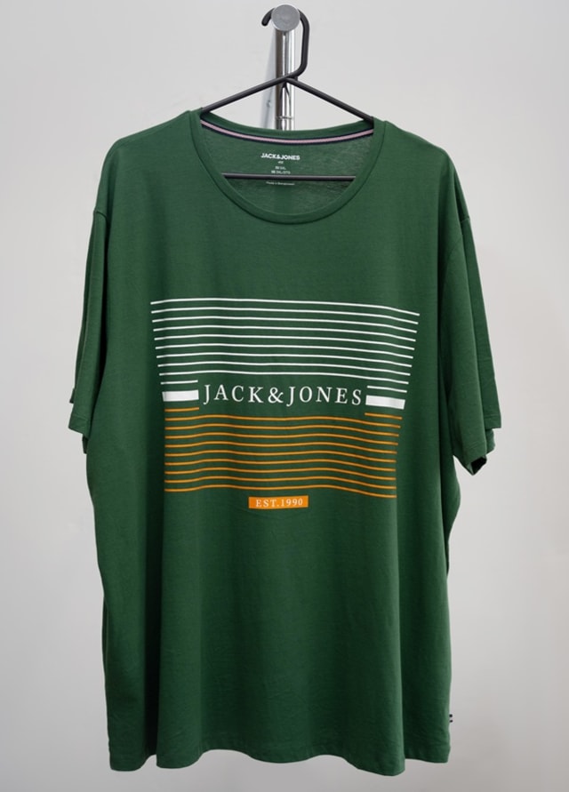 Jack & Jones Green Striped Tee - Green