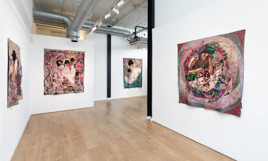 Installation view at 1-54 Contemporary African Art Fair showing Kimathi Mafafo work at Kristin Hjellegjerde gallery