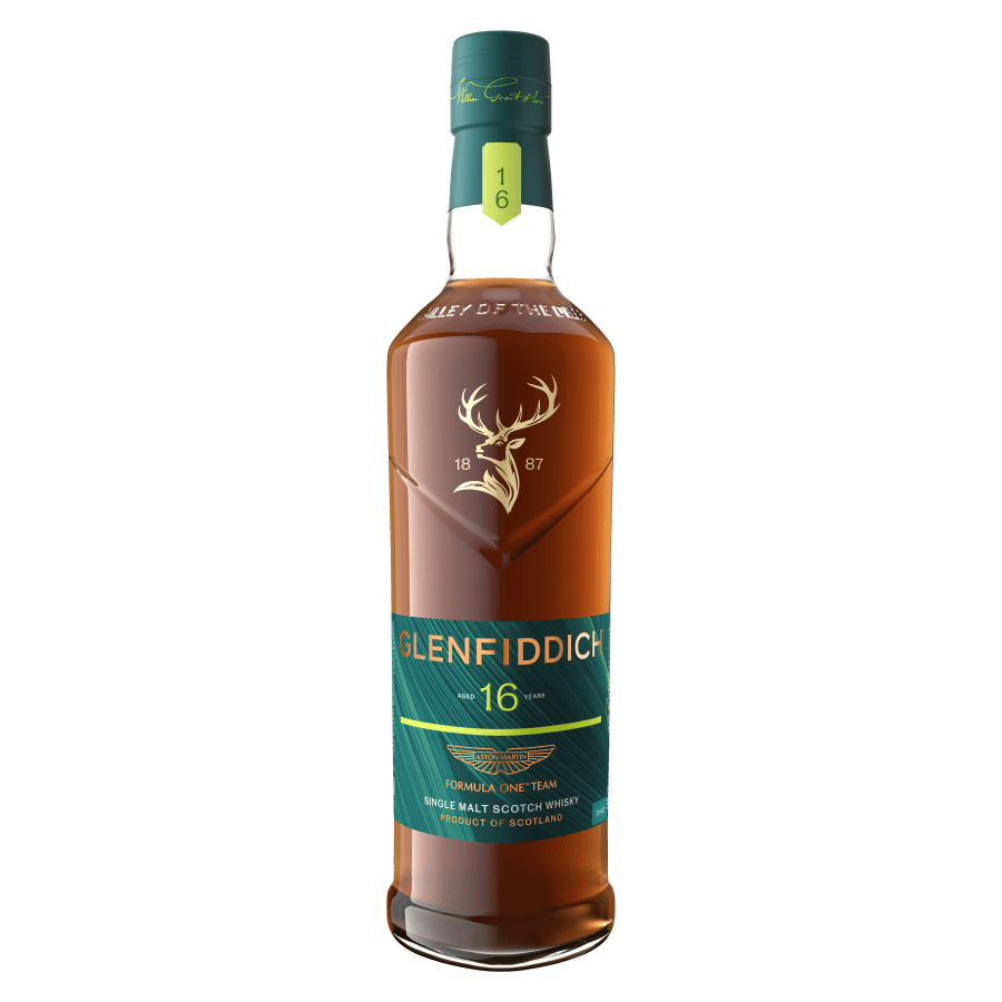 Glenfiddich x Aston Martin Formula One Team 16-Year-Old Limited Edition Release No.2 bottle front