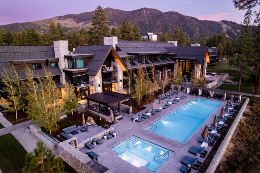 Edgewood Tahoe Resort lodge with pool on the southern shore of Lake Tahoe, Nevada