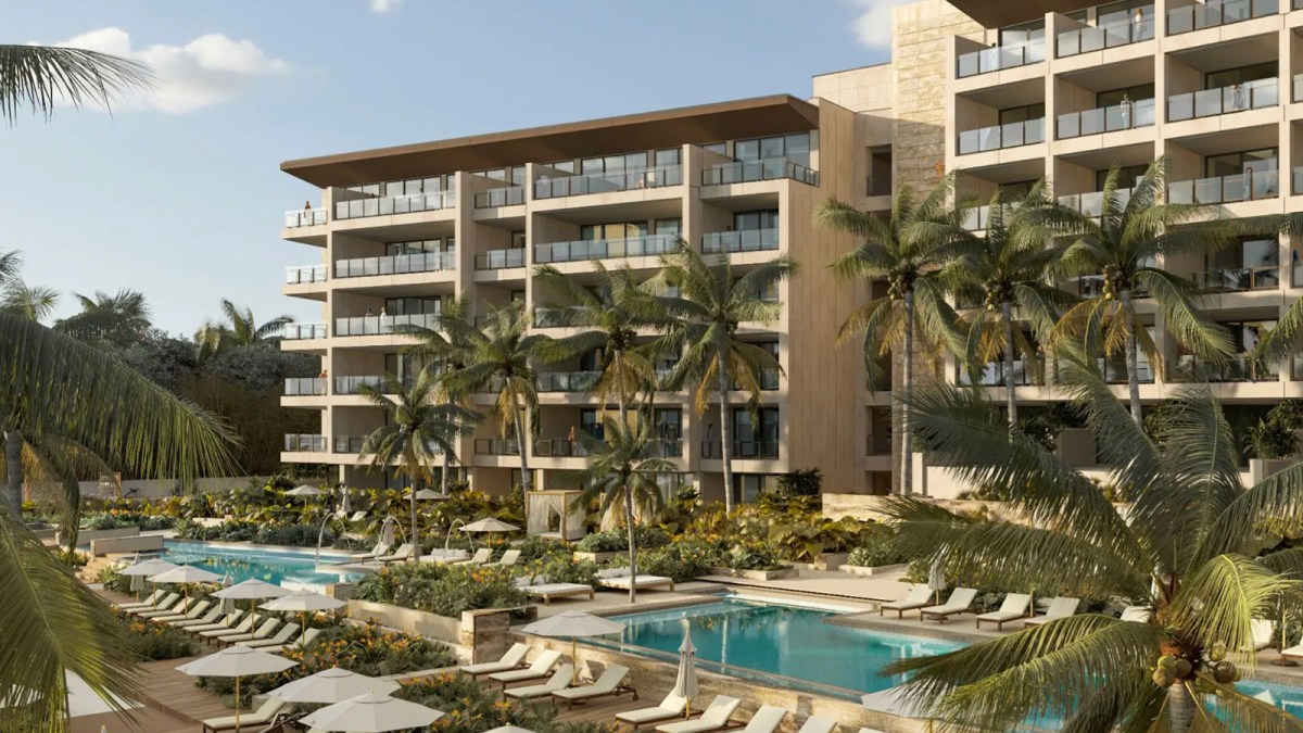 Park Hyatt Riviera Maya exterior rendering with Caribbean Sea view