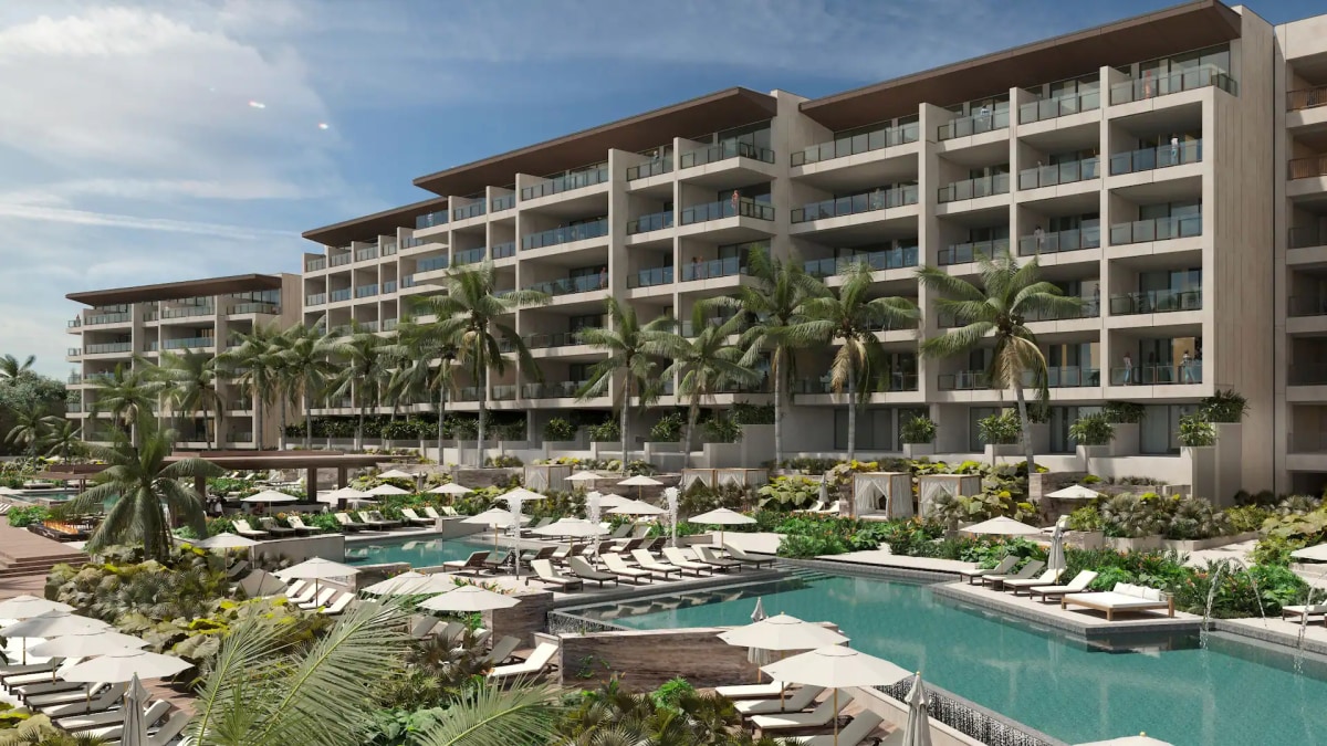Park Hyatt Riviera Maya pool area and beachfront cabanas