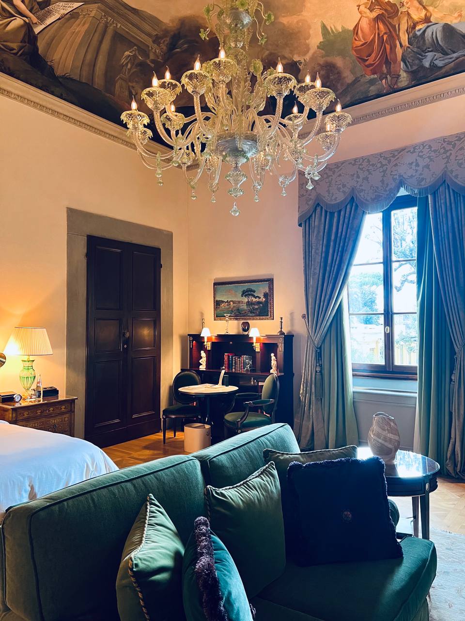 Red floral suite with Venetian frescoed ceiling