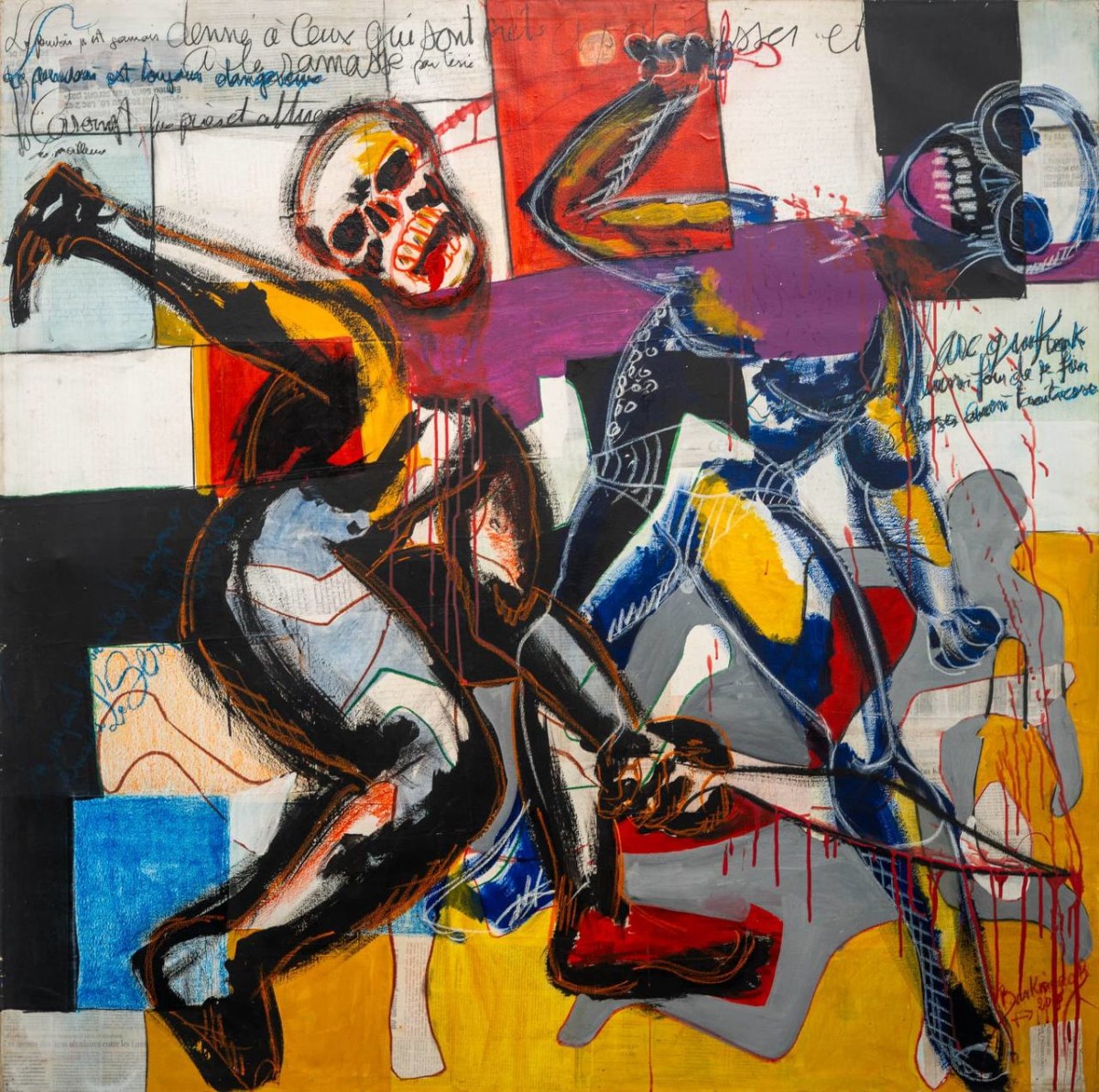 BARKINADO BOCOUM, THE STRUGGLE, 2012, MIXED MEDIA ON CANVAS