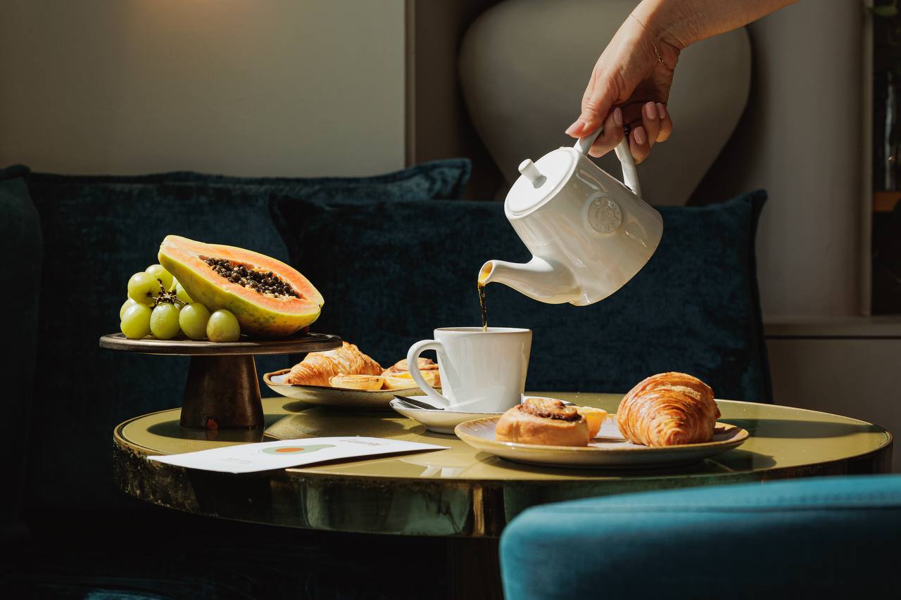 Afternoon tea with pastries and fresh fruit at The Lumiares Hotel & Spa, Lisbon