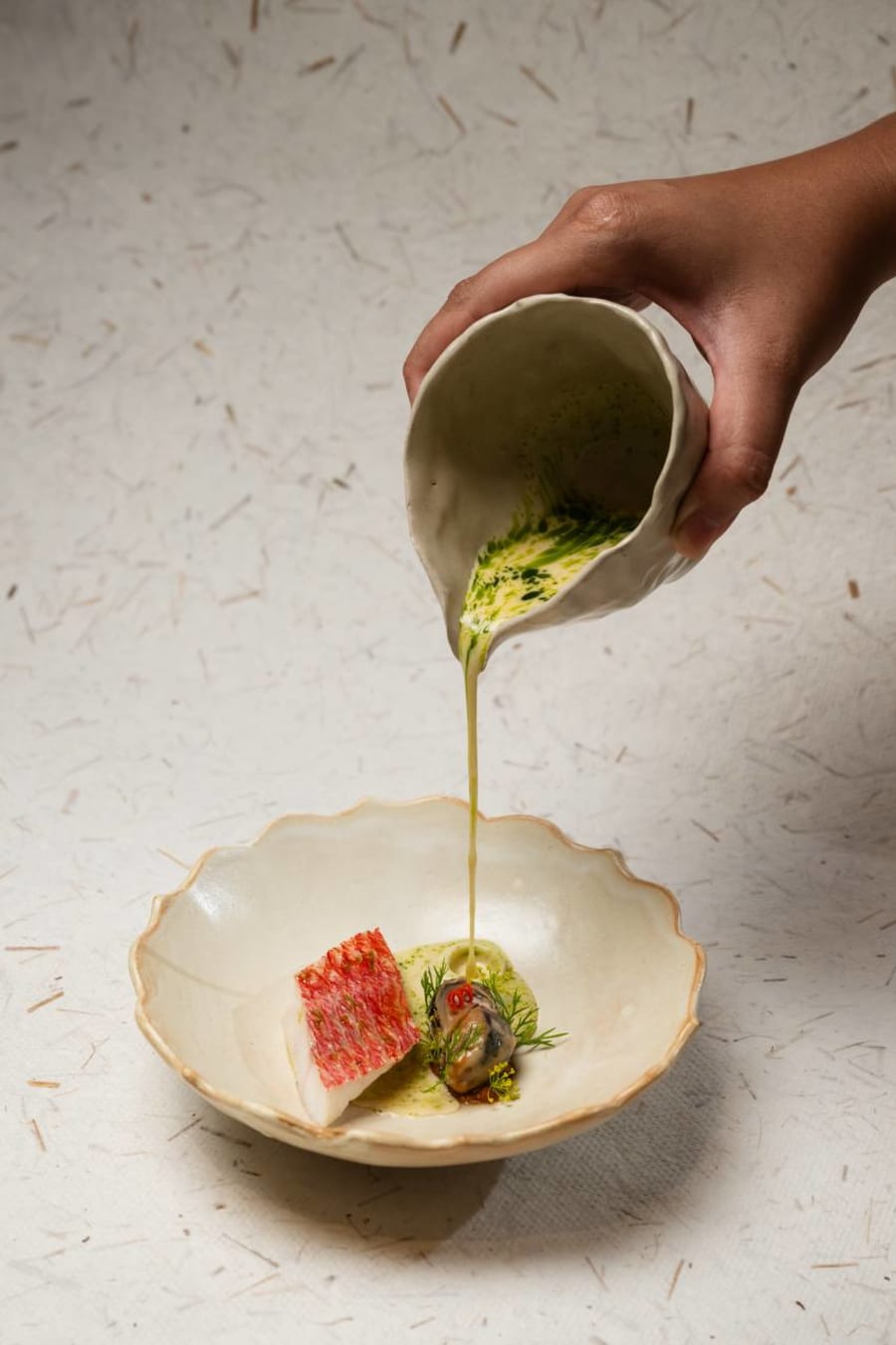 Sauce being poured